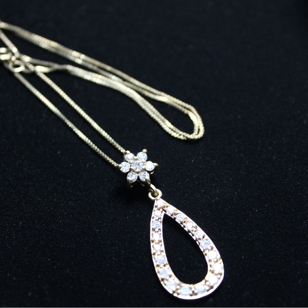 Beautiful Gold toned 925 RJ CZ Necklace